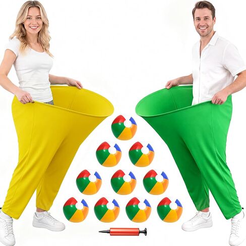 Granny Pants Yard Game, Outdoor Game with Bouncy Ball and Air Pump, Team Relay Family Reunion Party Field Game in Kuwait