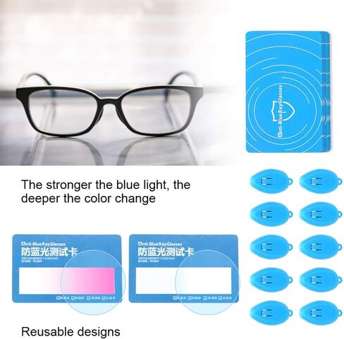 10 Set Anti-Blue Light Test Card, Professional Anti-Blue Light Test Paper Including Anti-Blue Light Card and Blue Light Generator in Saudi Arabia