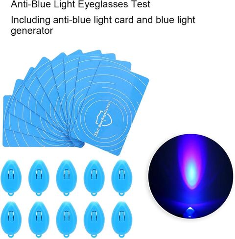 10 Set Anti-Blue Light Test Card, Professional Anti-Blue Light Test Paper Including Anti-Blue Light Card and Blue Light Generator in Saudi Arabia