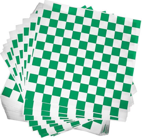 Honeydak 600 Pcs Sandwich Wrapping Paper Sheet 15x15 Checkered Food Wax Sheets Parchment Burgers Paper Basket Liner Grease Restaurant Wedding Party Supplies for Wrapping Bread BBQ in Kuwait