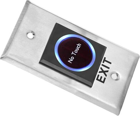 Aramox Infrared Sensor Touch Exit, Metal with Blue Red LED Backlight, 3A 12V, Ideal for Access Control Systems in Kuwait