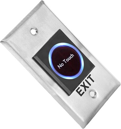 Aramox Infrared Sensor Touch Exit, Metal with Blue Red LED Backlight, 3A 12V, Ideal for Access Control Systems in Kuwait