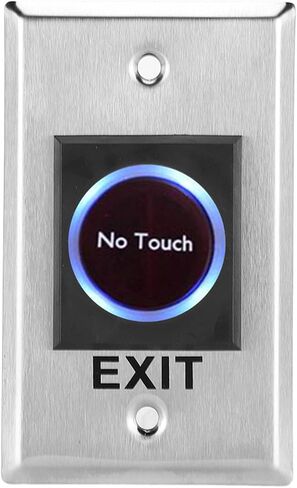 Aramox Infrared Sensor Touch Exit, Metal with Blue Red LED Backlight, 3A 12V, Ideal for Access Control Systems in Kuwait
