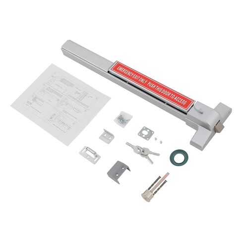 Door Push Bar Panic Exit Device, 25.6" Commercial Emergency Exit Push Bar Door Lock with 2 Keys, Exit Door Hardware Iron Push Bar Handle, Panic Bar Lock, Safety Exit Lock in Kuwait