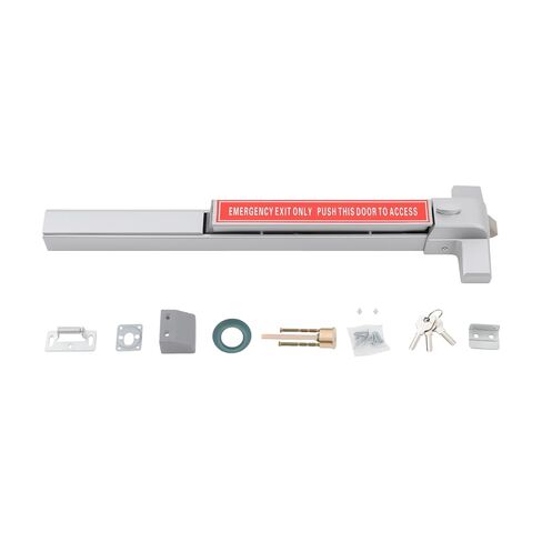 Door Push Bar Panic Exit Device, 25.6" Commercial Emergency Exit Push Bar Door Lock with 2 Keys, Exit Door Hardware Iron Push Bar Handle, Panic Bar Lock, Safety Exit Lock in Kuwait