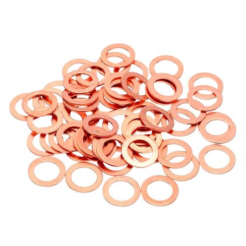 50 Pieces Copper Washer Sealing Ring, Metric Flat Sealing Gasket M5×8×1Mm-M5×12×2Mm Suitable for Screws Bolt Sump Plugs,M5×10×2mm(M5x10x1mm) in Kuwait