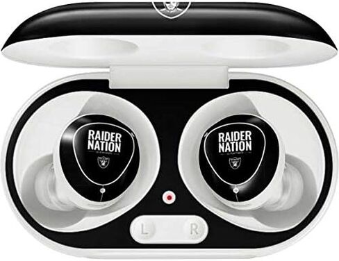 Skinit Decal Audio Skin Compatible with Samsung Galaxy Buds+ - Officially Licensed NFL Las Vegas Raiders Team Motto Design in Kuwait