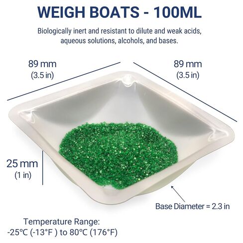 Pure Ponta Weigh Boats - 125pk Medium & 125pk Small Square Plastic Disposable Trays for Scale - 100ml & 7ml Lab Dishes in Kuwait