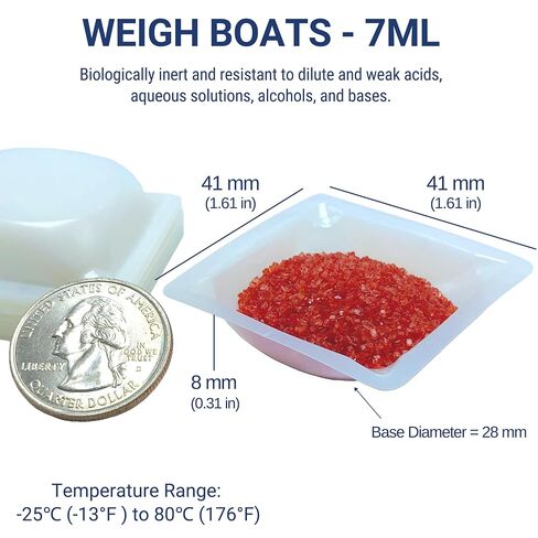 Pure Ponta Weigh Boats - 125pk Medium & 125pk Small Square Plastic Disposable Trays for Scale - 100ml & 7ml Lab Dishes in Kuwait