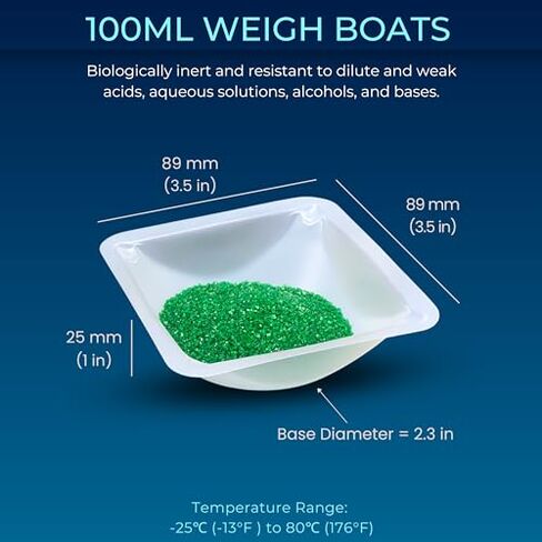 Pure Ponta Weigh Boats - 125pk Medium & 125pk Large Square Plastic Disposable Trays for Scale - 100ml & 330ml Lab Dishes in Kuwait