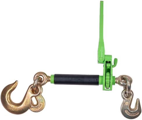 MyTee Products Huchice Huck-Viz Hi-Viz Green Green Folding Handle Ratchet Binder Winder W/Grab Hook & Slip Hook | 1/2 "Grab Hook & 5/8" Hook Slip - 1/2 "Grab | 15،000 LBS WLL ، Binder for Flatbed Trailer in Kuwait