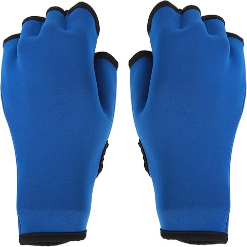 Webbed Swimming Gloves for Enhanced Propulsion and Resistance Training in Water for Fitness Lovers - Blue Neoprene, 2 Pack in Kuwait