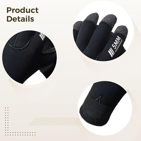 2 Diving Gloves, Cut Resistant, Cold Water Spearfishing Gloves, Anti-Slip, Warm Hunter Accessory in Kuwait