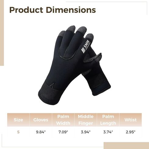 2 Diving Gloves, Cut Resistant, Cold Water Spearfishing Gloves, Anti-Slip, Warm Hunter Accessory in Kuwait
