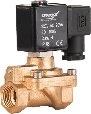 UNOX General Purpose Solenoid Valve Normally Closed Electric Solenoid Valve (1 1/2", 110V AC, 3, GEM) Brass Body 7-232 PSI Pressure 110V AC Solenoid Valve, 3 Pack in Saudi Arabia
