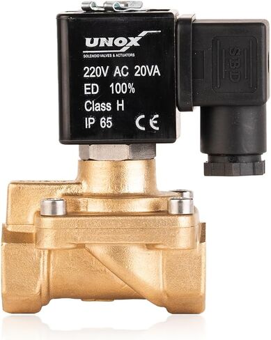 UNOX General Purpose Solenoid Valve Normally Closed Electric Solenoid Valve (1 1/2", 110V AC, 3, GEM) Brass Body 7-232 PSI Pressure 110V AC Solenoid Valve, 3 Pack in Saudi Arabia