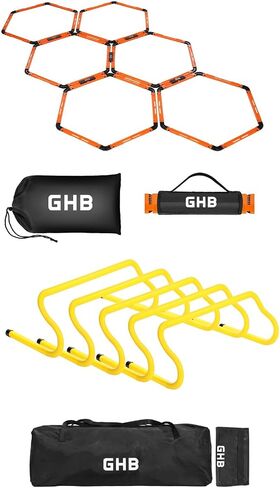 GHB Hex Agility Rings 1 Pack and 5 Pack 8" Agility Hurdles 1 Pack in Kuwait