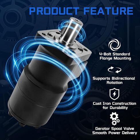 101-1006-009 Hydraulic Motor Replacement for Char-Lynn Eaton H Series, 14.1 cu in/rev Displacement, 1 Inch Straight Shaft 4-Bolt Mount 243 RPM 1450 PSI in Kuwait