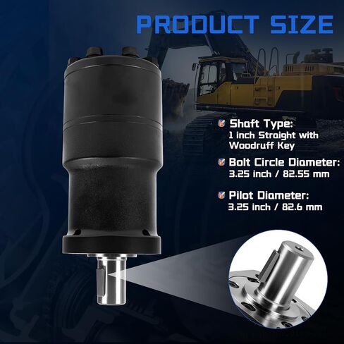 101-1006-009 Hydraulic Motor Replacement for Char-Lynn Eaton H Series, 14.1 cu in/rev Displacement, 1 Inch Straight Shaft 4-Bolt Mount 243 RPM 1450 PSI in Kuwait