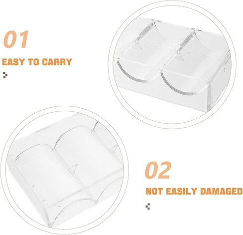 Toddmomy Acrylic Poker Chip Case with 2 Trays for 100 Chips Suitable for Home Game Evenings and Equipment Storage in Kuwait