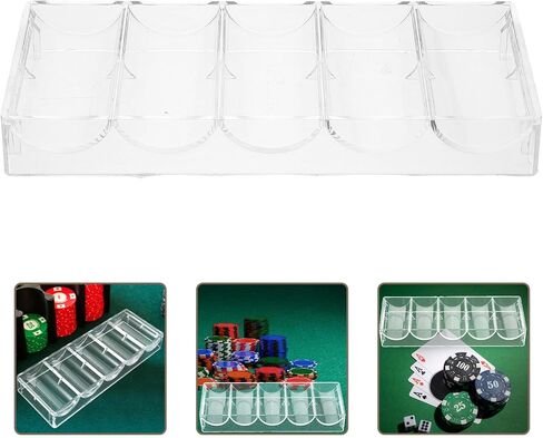 Toddmomy Acrylic Poker Chip Case with 2 Trays for 100 Chips Suitable for Home Game Evenings and Equipment Storage in Kuwait