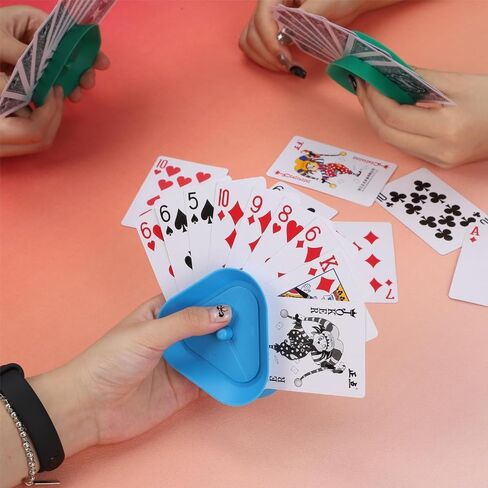 4 Pack 4 Colors Card Stock Triangle Shaped Hands Free Poker Holder Tray for Game Decks in Kuwait
