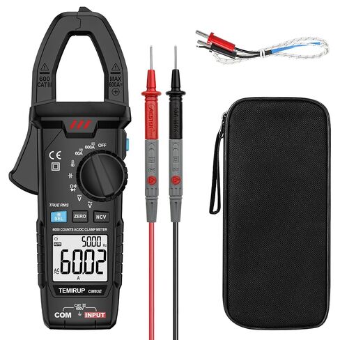 Digital Clamp Meter Multimeter TRMS 6000 Counts 600A Auto-ranging Amp Meter with Flashlight Backlight, Measures NCV, AC/DC Voltage Current, Continuity Capacitance Diode Resistance, Temperature in Kuwait