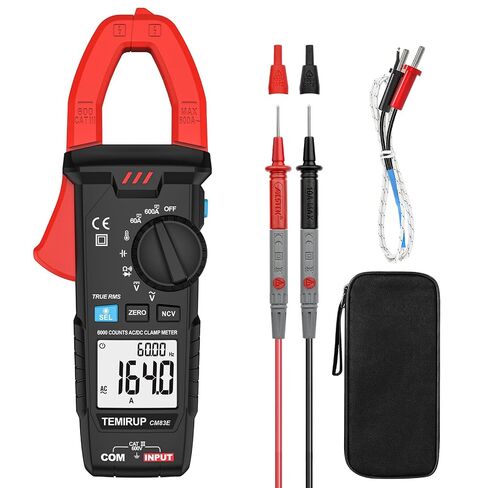 Digital Clamp Meter Multimeter TRMS 6000 Counts 600A Auto-ranging Amp Meter with Flashlight Backlight, Measures NCV, AC/DC Voltage Current, Continuity Capacitance Diode Resistance, Temperature in Saudi Arabia