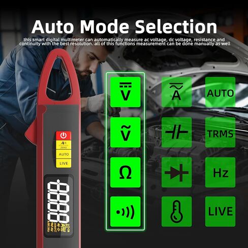 BSIDE جهاز قياس التيار المنخفض، تيار مستمر/تيار متردد مع وضع ذكي، عدد RMS 6000 حقيقي، جهاز اختبار متعدد النطاق تلقائي قابل لإعادة الشحن، يقيس درجة الحرارة، السعة، دورة تشغيل الصمام الثنائي، هرتز أوم، فحص الجهد المباشر in Kuwait