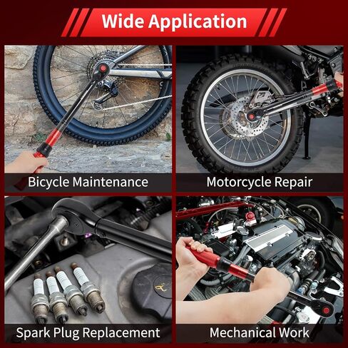 Hairich Torque Wrench, 1/2 Inch Drive Click Torque Wrench, Dual-direction Torque Wrenches 10-170.0ft.lb/13.60-230.5Nm, 72-tooth with Dual Range Scales, ±3% High Precision For Car in Kuwait