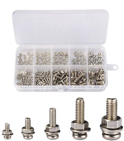 320 Pcs Cross Round Head Machine Screw Nut and Washer Assortment Kit, M2 M2.5 M3 M4 M5 Assorted Nuts and Bolts Set, with Plastic Storage Case in Kuwait