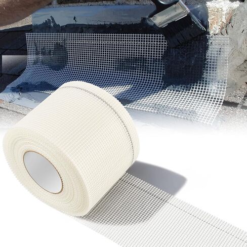 6 in x 164 ft Fiberglass Reinforcement Mesh Roll for Chimney Flashing Repair, Roof Enhanced Fabric Mesh Roll, Leak Repair for Chimneys, Roof Seams, Vents Flashing, Wall Crack in Kuwait