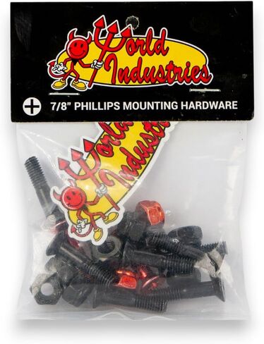 World Industries Skateboard Hardware 7/8" Phillips Black/Red in Kuwait