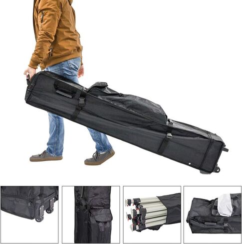 Vispronet - Heavy Duty 13ft x13ft Canopy Bag with Wheels - Large Exterior Pocket - Handle and Wheels Makes for Easy Transportation - Clip Closure Allows Easy Opening and Closing of The Bag in Kuwait