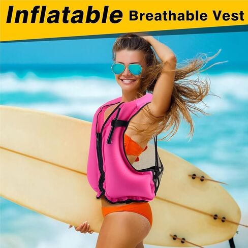Kayaking Vest Quick Inflation Design Portable Lightweight for River Lake Coastal Paddling Outdoor Water Activities in Kuwait