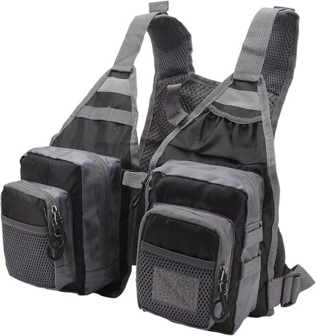 Fly Fishing Vest, Multi Pockets Lightweight Mesh Breathable Adjustable Fishing Vest, Multi Pocket with Reflective Stripes Hook Loop D for Men Women Travel in Saudi Arabia