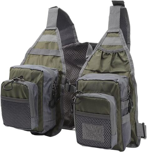 Fly Fishing Vest, Multi Pockets Lightweight Mesh Breathable Adjustable Fishing Vest, Multi Pocket with Reflective Stripes Hook Loop D for Men Women Travel in Saudi Arabia