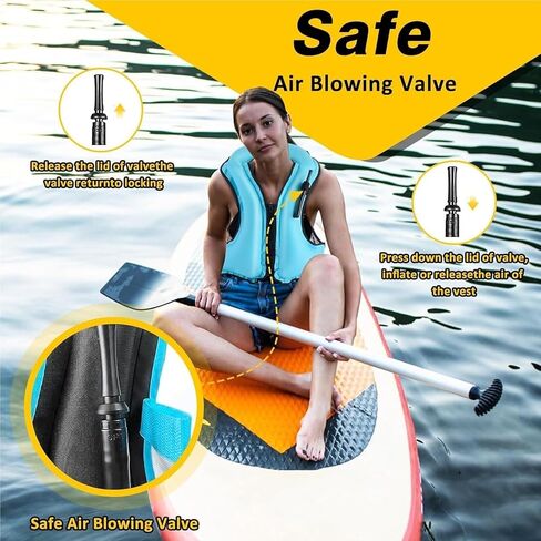 Kayaking Vest Quick Inflation Design Portable Lightweight for River Lake Coastal Paddling Outdoor Water Activities in Kuwait