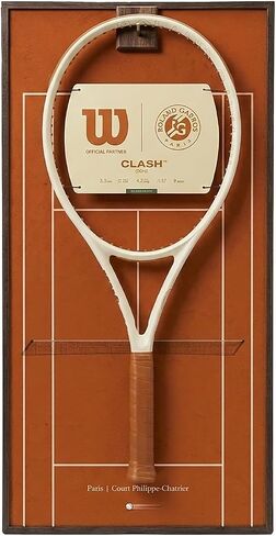 Tennis Racket Display Frame with Walnut Block & Copper Hooks – Showcase Your Vintage or Everyday Racket with Grand Slam Court Inspired Decor (16x31.5inch / 40x80cm) in Kuwait