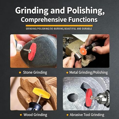 16Pcs Color Coded Nylon Polishing Wheel Kit, 1/8" Shank Abrasive Buffing Wheels for Dremel Rotary Tool, Assorted Grit Scouring Pad Buffing Kit for Jewelry, Metal, Watch, Chrome Polishing & Deburring in Kuwait