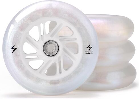 Light up Inline Skate Wheels & Roller Blade Wheels 76mm/80mm for Indoor & Outdoor use 90A Luminescence Roller Blade Wheels 4-Pack (PEARL, 110) in Kuwait