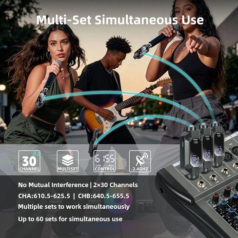 جهاز إرسال واستقبال لاسلكي XLR، جهاز استقبال إرسال لاسلكي XLR بطول 500 قدم مع قنوات 2 × 30، محول لاسلكي لميكروفون ديناميكي لخلاط PA، الكنيسة، المسرح in Kuwait