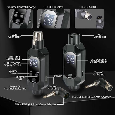 جهاز إرسال واستقبال لاسلكي XLR، جهاز استقبال إرسال لاسلكي XLR بطول 500 قدم مع قنوات 2 × 30، محول لاسلكي لميكروفون ديناميكي لخلاط PA، الكنيسة، المسرح in Kuwait