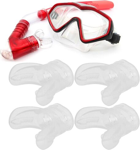 Snorkel Nozzle Silicone Diving Equipment Set for Deep Sea Diving U-shaped Mouth for Comfortable Use 4 Pieces for Diving Secondary Head 35mm Breathing Tube in Kuwait