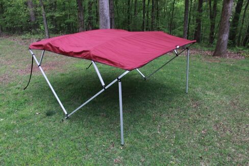 Vortex Burgundy Square Tube Frame 4 Bow Pontoon/Deck Boat Bimini TOP 10' Long, 97-103 in Kuwait
