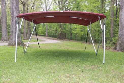 Vortex Burgundy Square Tube Frame 4 Bow Pontoon/Deck Boat Bimini TOP 10' Long, 97-103 in Kuwait