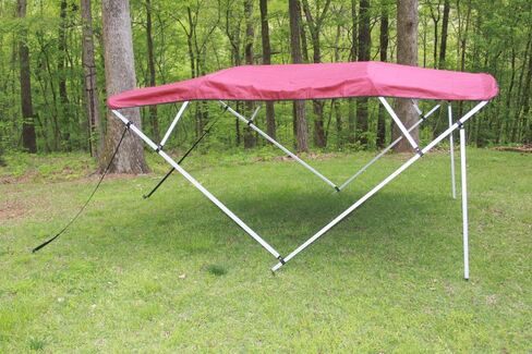 Vortex Burgundy Square Tube Frame 4 Bow Pontoon/Deck Boat Bimini TOP 10' Long, 97-103 in Kuwait
