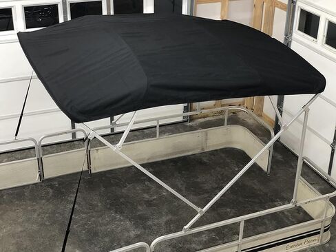 Replacement Bimini Top Canvas with Boot, Black 8' Long x 8' Wide, 16oz, 4 Bow, fits 91-96" Wide, Zippered Sleeves, Cut Out for Rear White Light in Kuwait