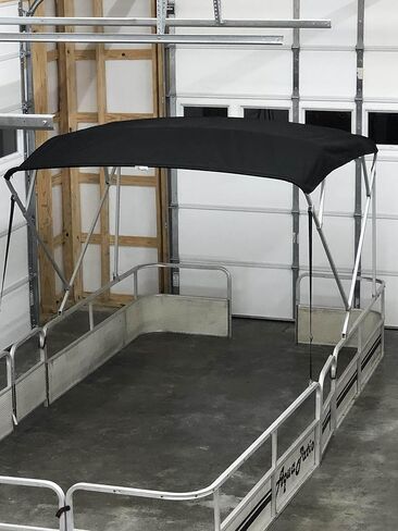 Replacement Bimini Top Canvas with Boot, Black 8' Long x 8' Wide, 16oz, 4 Bow, fits 91-96" Wide, Zippered Sleeves, Cut Out for Rear White Light in Kuwait