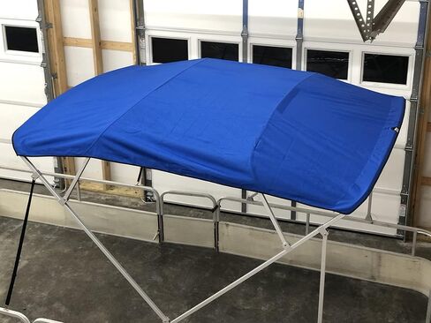 Cypress Rowe Outfitters 9' Long x 8' Wide Pontoon Boat Bimini Top Kit, Best Available, Pacific Blue, Complete Kit, Square Frame with Metal Fittings, 16oz Canvas, Hardware Kit in Kuwait